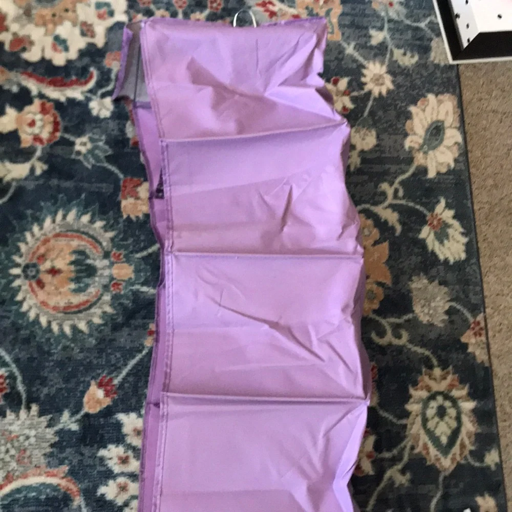 Purple Patterned Closet Hanging Shelf